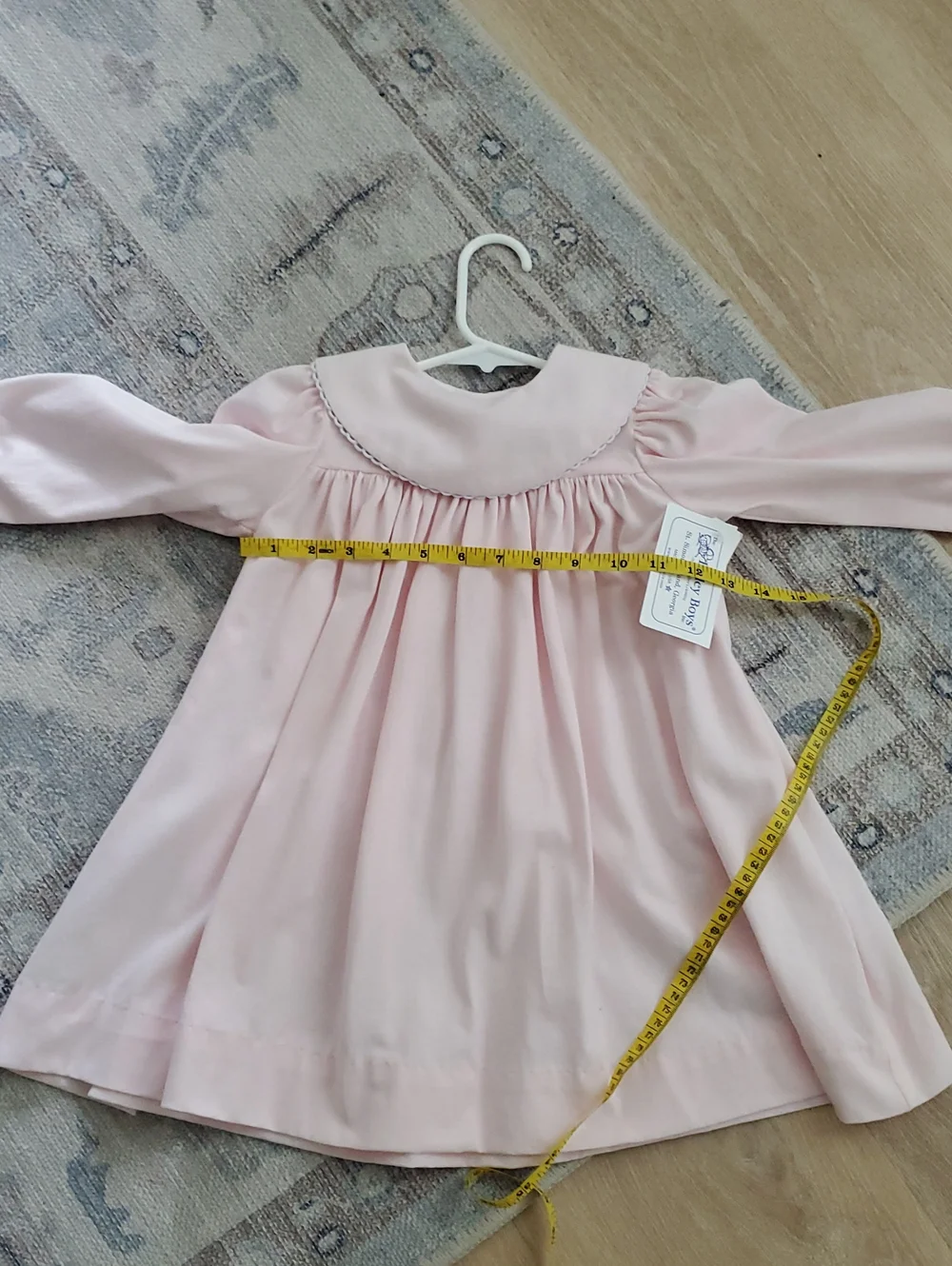 NWT The Bailey Boys Light Pink Long Sleeve Classic Collared Dress Sz24m